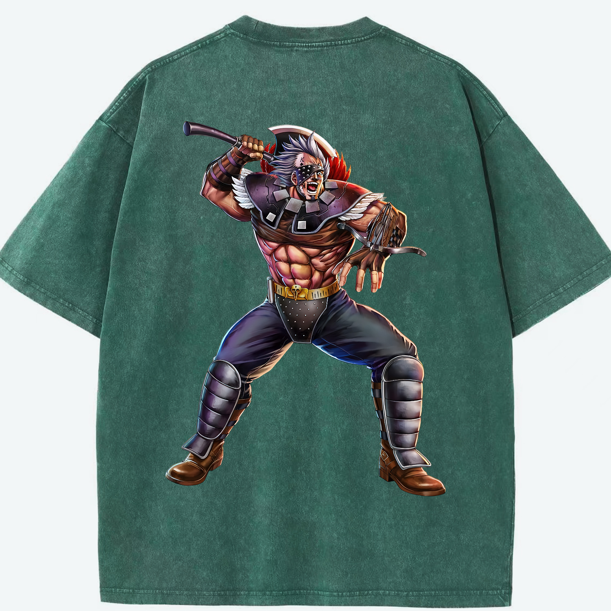 （画像用） 北斗の拳 Fist of the North Star 綿100% ヴィンテージ風 半袖Tシャツ（背面プリント）
